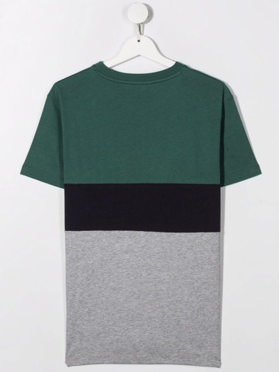 Shop Fay Teen Colour-block Cotton T-shirt In Green