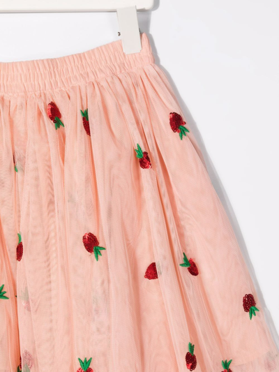 Shop Stella Mccartney Sequin-embellished Flared Skirt In Pink