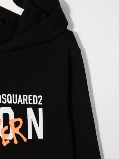 Shop Dsquared2 Icon-print Hoodie In Black