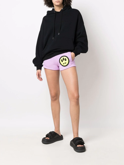 Shop Barrow Logo-print Mini Shorts In Pink