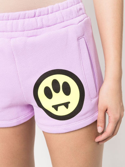 Shop Barrow Logo-print Mini Shorts In Pink