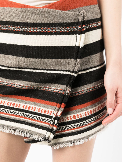 Pre-owned Saint Laurent Striped Wrap Miniskirt In Multicolour