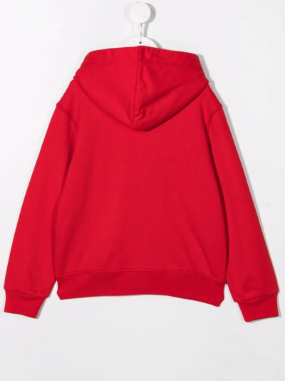 Shop Dsquared2 Logo-print Zip-up Hoodie In Red