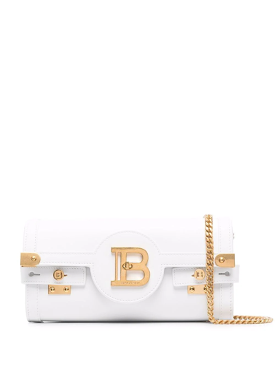 Shop Balmain B-buzz 23 Clutch Bag In White