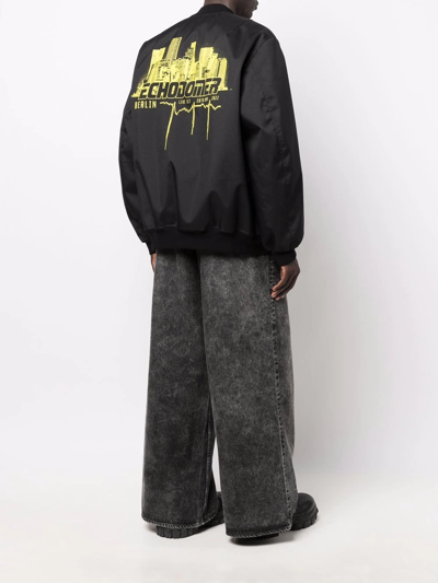 Raf Simons School Uniform Echodomer Bomber Jacket In Black