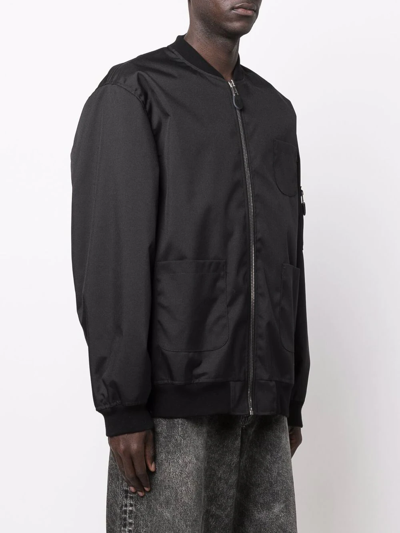 Shop Raf Simons Echodomer-print Bomber Jacket In Black