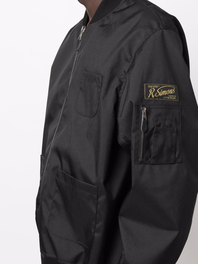 Shop Raf Simons Echodomer-print Bomber Jacket In Black