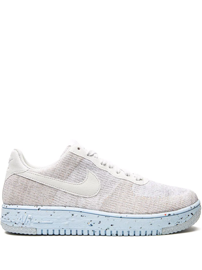 Nike Air Force 1 Crater Flyknit Men's Shoes In  White/black/chambray/blue/volt | ModeSens