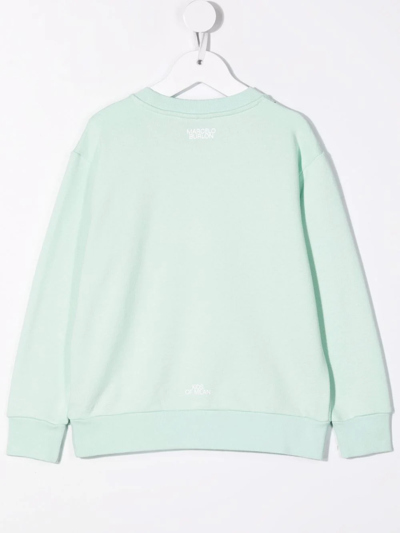 Marcelo Burlon County Of Milan Feather Necklace-print Sweatshirt In Green