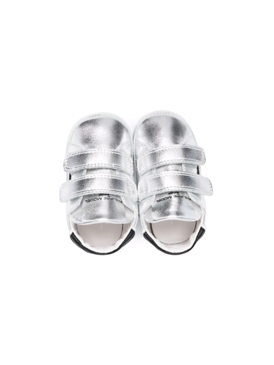 Shop Philippe Model Metallic Touch-strap Sneakers In Grey