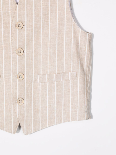 Daniele Alessandrini Pinstripe-print Button-up Waistcoat In Neutrals
