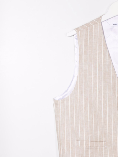 Daniele Alessandrini Pinstripe-print Button-up Waistcoat In Neutrals