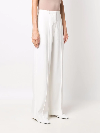 Shop Totême High-waist Wide-leg Trousers In White