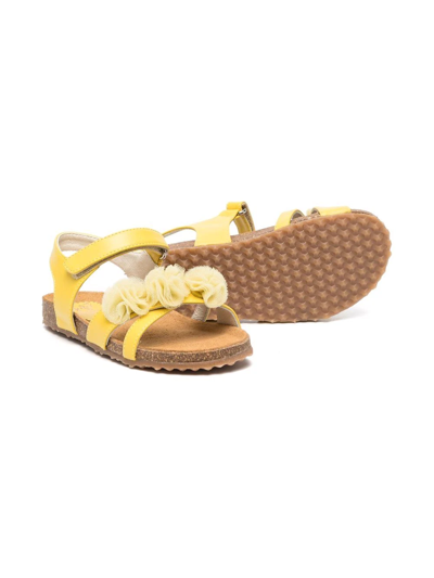 Il Gufo Floral-detail Open-toe Sandals In Yellow