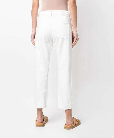 Shop Totême Cropped Straight-leg Jeans In White