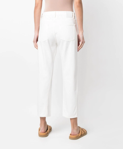 Totême Cropped Straight-leg Jeans In White