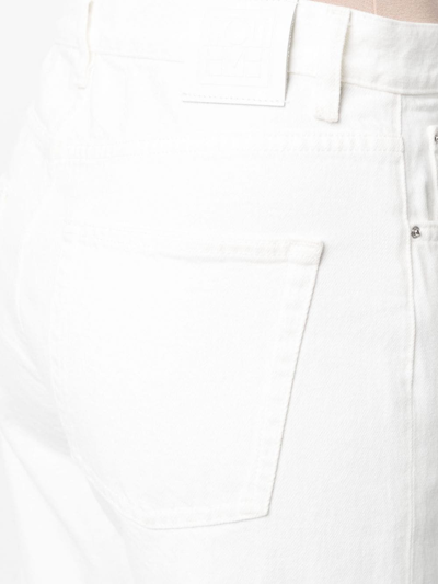 Shop Totême Cropped Straight-leg Jeans In White