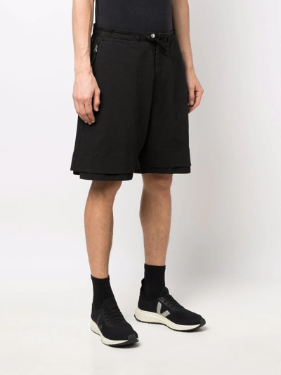 Shop Stone Island Shadow Project Drawstring Cargo Shorts In Black