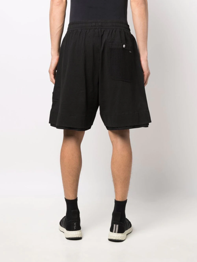 Shop Stone Island Shadow Project Drawstring Cargo Shorts In Black