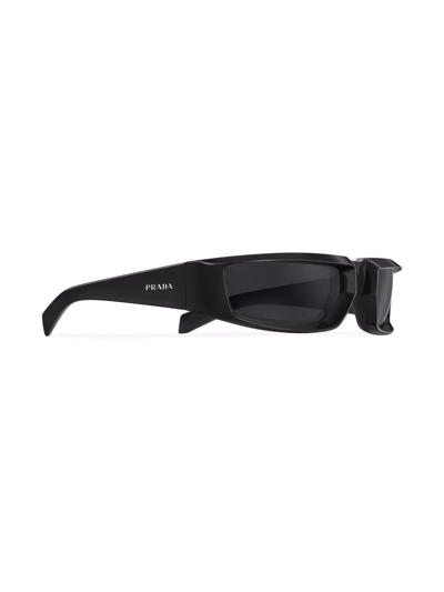 Shop Prada Runway Rectangle-frame Sunglasses In Grey