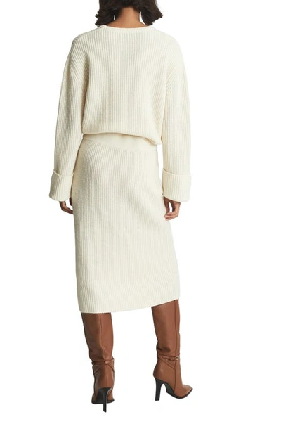 Shop Reiss Jodie Long Sleeve Wool & Cashmere Blend Sweater Dress In Neutral