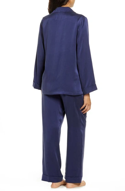 Shop Papinelle Silk Pajamas In Navy