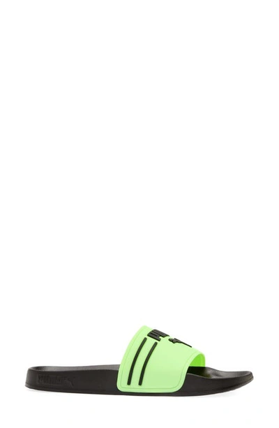 Puma Leadcat 2.0 Rubber Pool Slides In  Black/ Fizzy Lime