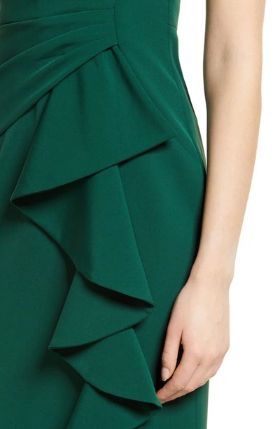 Eliza J Sleeveless Cascading-ruffle Gown In Hunter