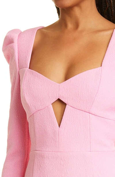 Shop Rebecca Vallance Jaclyn Cutout Detail Long Sleeve Sheath Dress In Candy Pink
