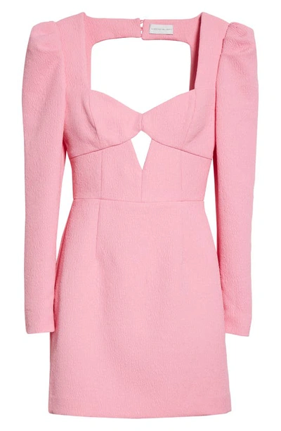 Shop Rebecca Vallance Jaclyn Cutout Detail Long Sleeve Sheath Dress In Candy Pink