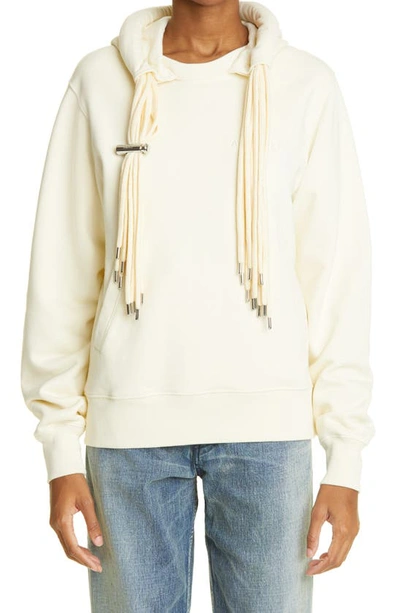 Shop Ambush Multicord Logo Cotton Hoodie In White Asparagus