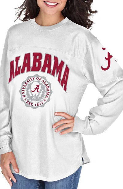 Shop Pressbox White Alabama Crimson Tide Edith Long Sleeve T-shirt