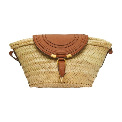 Shop Chloé Marcie Small Basket Bag In Tan