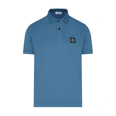 Shop Stone Island Short Sleeves Polo In Mid Blue
