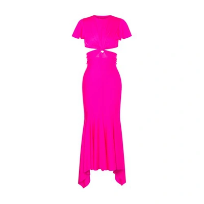 Shop Philosophy Di Lorenzo Serafini Lycra Dress With Cut-out In Rosa