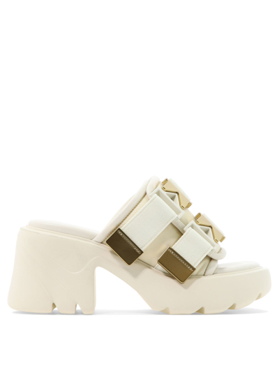Shop Bottega Veneta "flash" Sandals In White