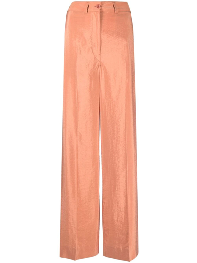 Shop Lemaire Tailored Wide-leg Trousers In Orange