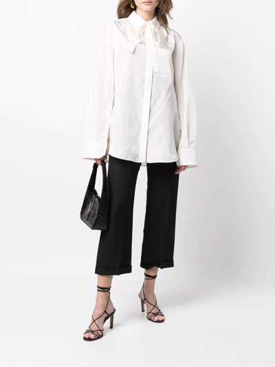 Valentino Long-sleeve Button-fastening Shirt In Neutrals
