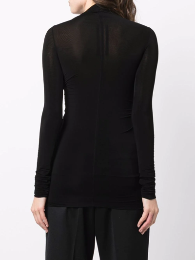 Shop Rick Owens Prong Open Front Top In Black