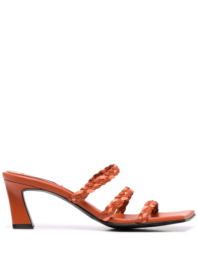 Shop Reike Nen French Braid Sandals In Orange