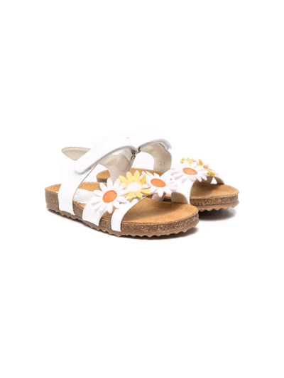 Shop Il Gufo Floral-detail Open-toe Sandals In White