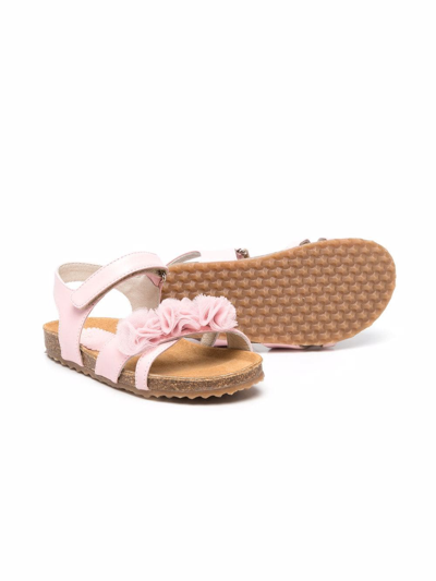 Il Gufo Floral-detail Open-toe Sandals In Pink