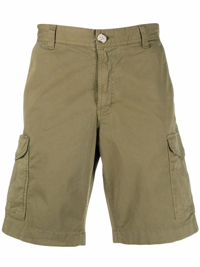 Woolrich Cotton Cargo Bermuda Shorts In Green