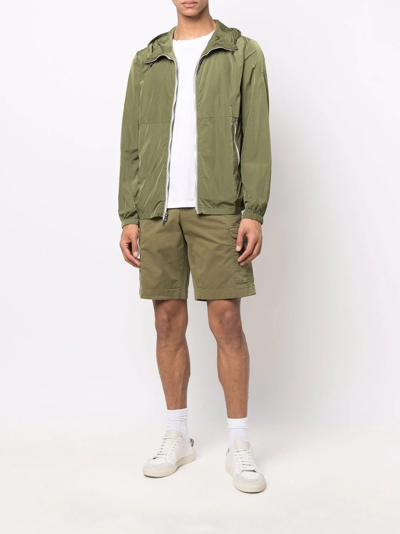 Woolrich Cotton Cargo Bermuda Shorts In Green