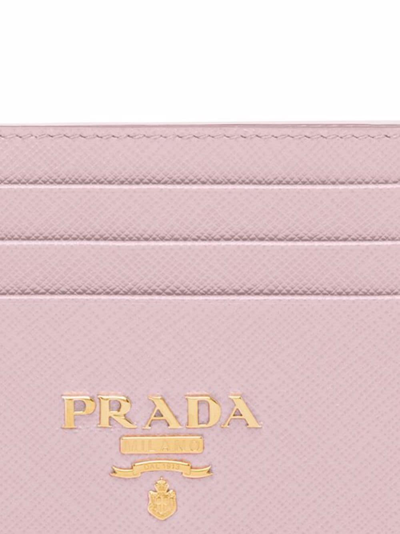 Shop Prada Logo Lettering Cardholder In Pink