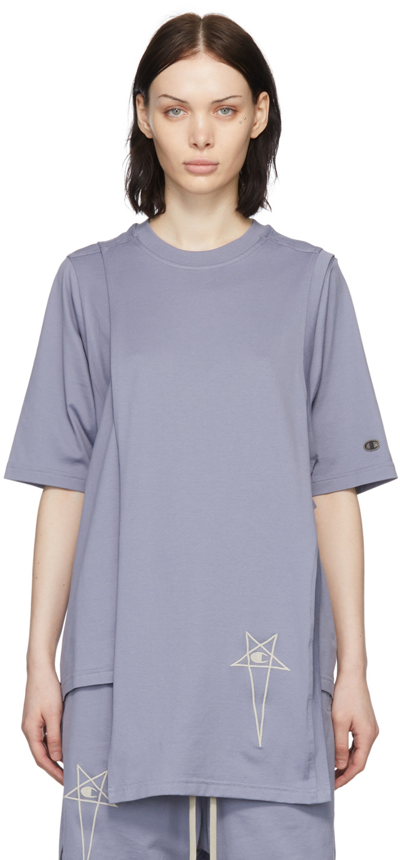 Shop Rick Owens Purple Champion Edition Toga T-shirt In 36 Bruise