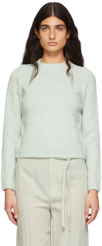 Shop Vince Green Cotton Sweater In Mint-352mnt