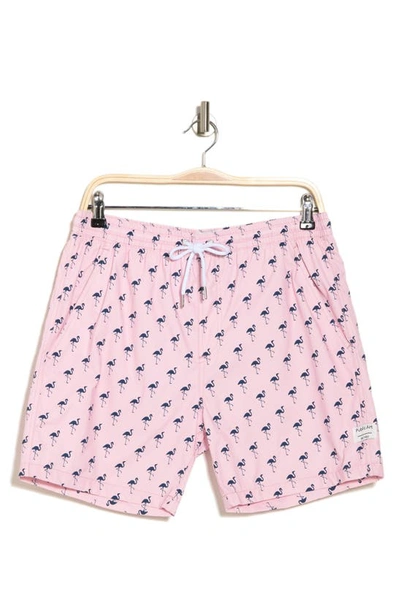 Shop Public Art Flamingo Party Print Swim Shorts In Pink
