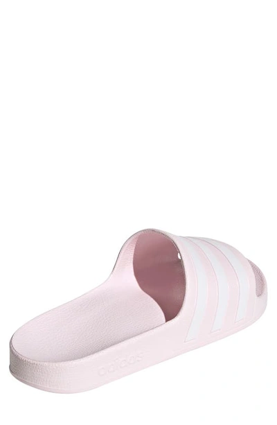 Shop Adidas Originals Adidas Adilette Aqua Slide Sandal In Almost Pink/white