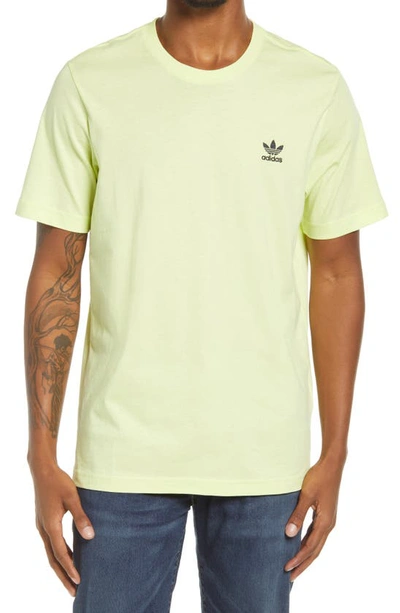 Shop Adidas Originals Essential Embroidered Logo T-shirt In Pulse Yellow